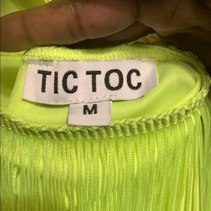 Neon yellow/ green fringe bodysuit